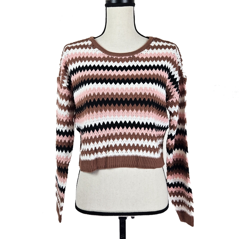 NWT NYC Knits Cropped Multicolor Striped Sweater